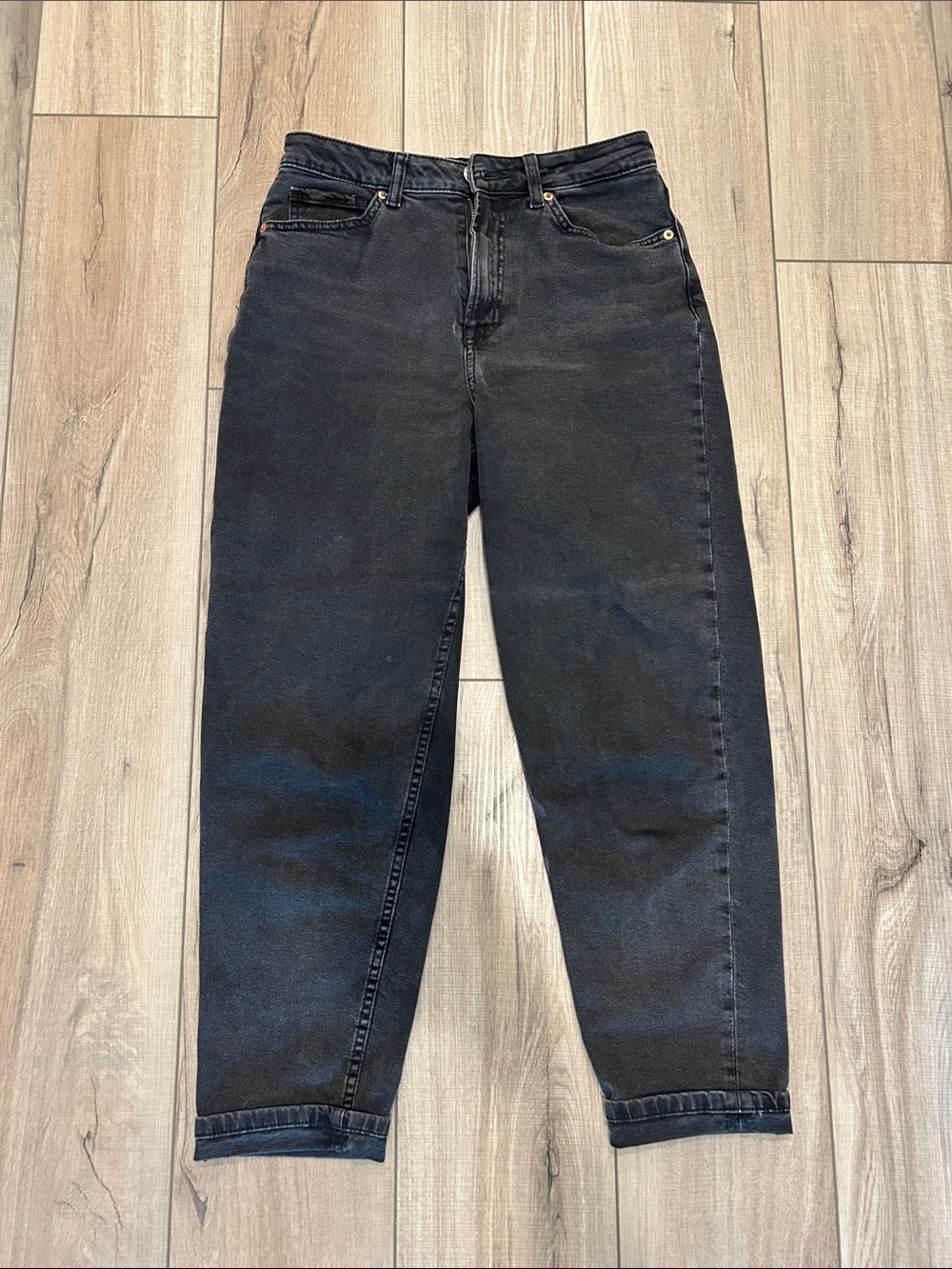 H&M Women's Boyfriend Jeans Faded Black Wash